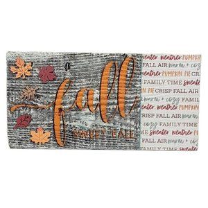 Fall Sweet Fall Barnwood Sign Distressed Thanksgiving Word Art Shelf Leaner